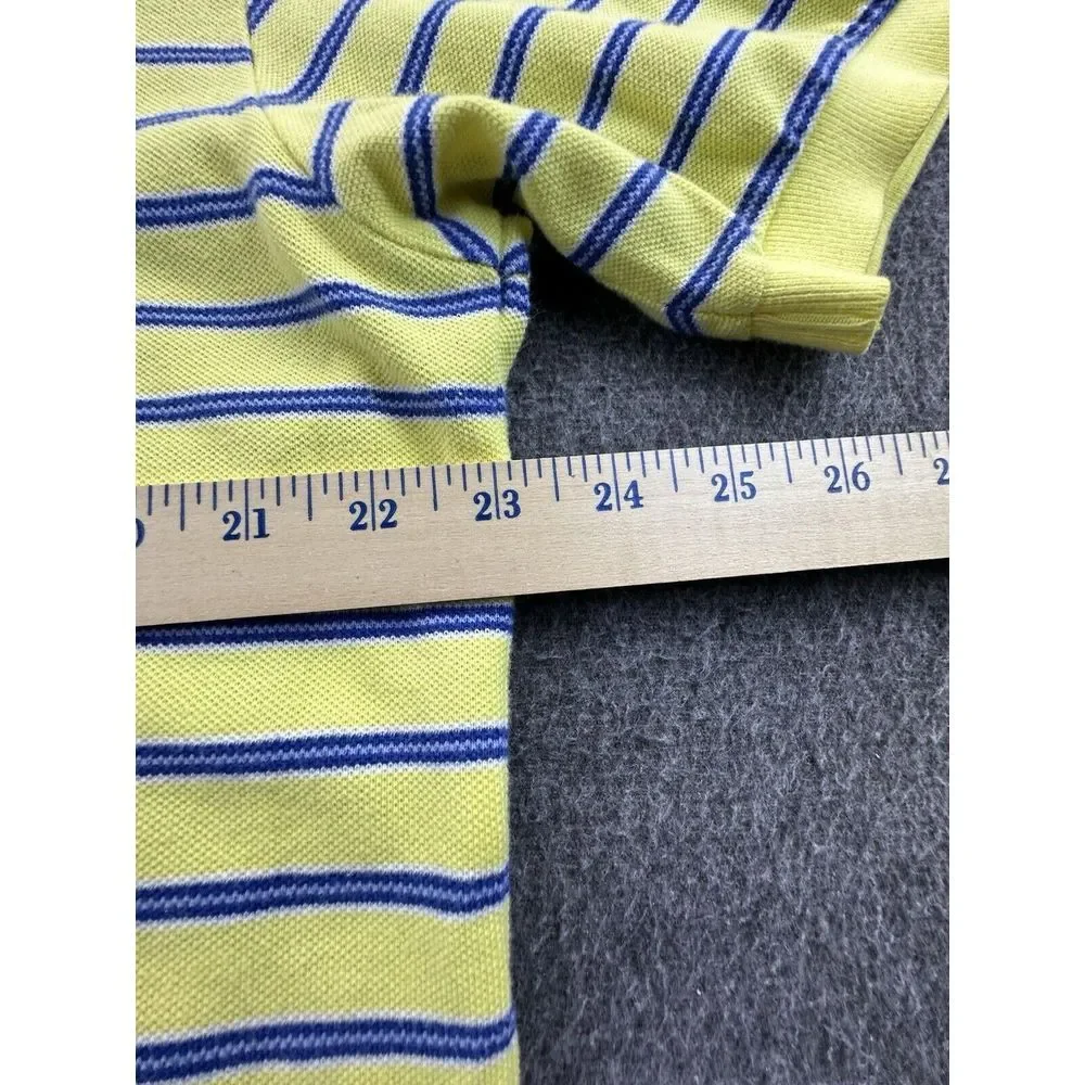 Polo Ralph Lauren Polo Mens X-Large Yellow Blue Striped Logo Pullover Golf Shirt